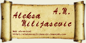 Aleksa Milijašević vizit kartica